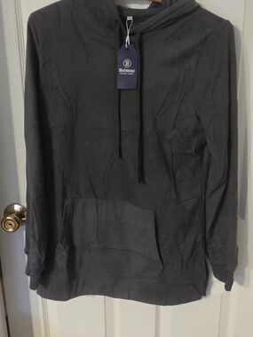 Women's NWT Beimuc Dark Grey Fashion Soft Hoodie With PocketSz MED